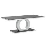 Giovani Black & White Modern Glass Coffee Table