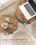 VASAGLE Rustic Brown & Black Coffee Table Set