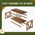 WLIVE Rustic Brown 2-Tier Wood Coffee Table