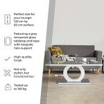Giovani Black & White Modern Glass Coffee Table
