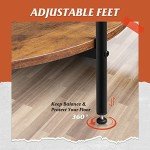 Rustic Brown X-Shaped Round Coffee Table