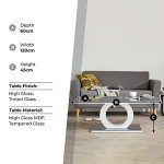 Giovani Black & White Modern Glass Coffee Table
