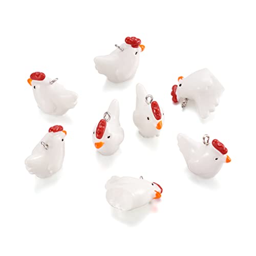 Cute 40pcs Mini Chicken Resin Charm Set