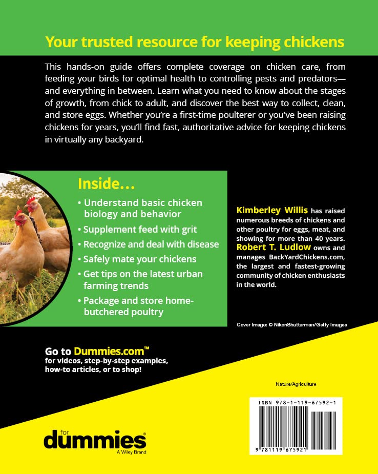 Raising Chickens For Dummies Paperback Guide
