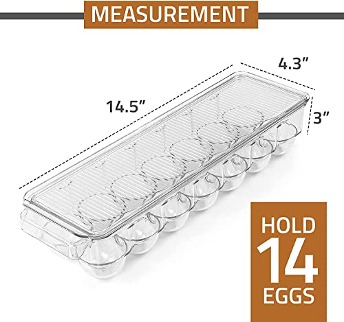 Egg Storage Tray with Lid and Handle - Pack of 2
