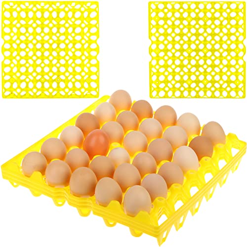 6 Pk Stackable Egg Trays - Durable, Reusable (Yellow)