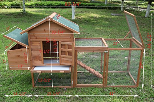 ECOLINEAR 80'' Outdoor Wooden Chicken Coop