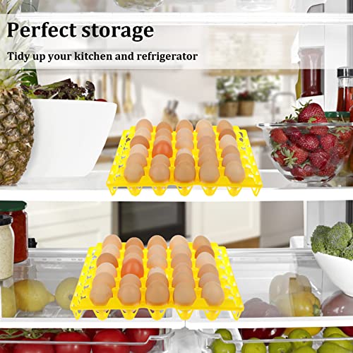 6 Pk Stackable Egg Trays - Durable, Reusable (Yellow)