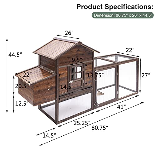 Outdoor Wooden Chicken Coop for 4 Chickens