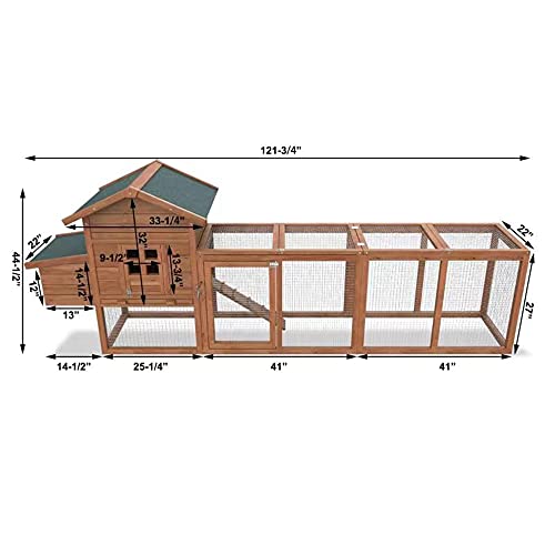 120" Chicken Coop with Run: Outdoor Hen House