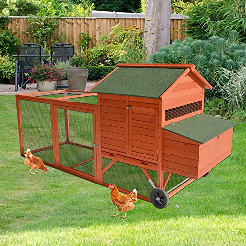 Deluxe Wooden Chicken Coop with Nesting Box