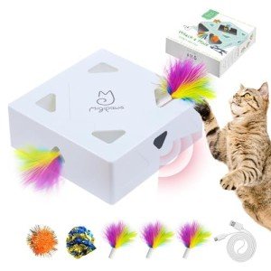 Interactive Cat Toy with Mice and Feather Refills