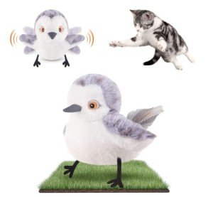 Interactive Chirping Flapping Bird Toy for Cats