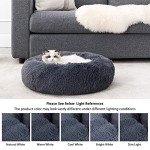 Washable Fluffy Cat Donut Bed - Grey 50x50cm
