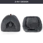 Cozy Fluffy Cat Cave Bed Tent - Dark Grey