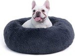 Washable Fluffy Cat Donut Bed - Grey 50x50cm