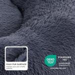 Washable Fluffy Cat Donut Bed - Grey 50x50cm