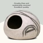 Cozy Merino Wool Cat Cave Bed - Light Grey