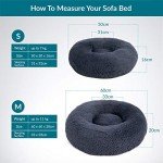 Washable Fluffy Cat Donut Bed - Grey 50x50cm