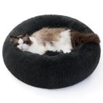 Washable Fluffy Cat Donut Bed - Grey 50x50cm
