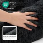 Washable Fluffy Cat Donut Bed - Grey 50x50cm