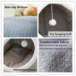 Cozy Semi-Enclosed Cat Igloo Bed with Cushion