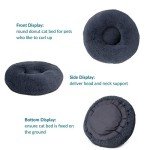 Washable Fluffy Cat Donut Bed - Grey 50x50cm