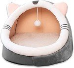 Cozy Semi-Enclosed Cat Igloo Bed with Cushion