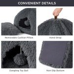 Cozy Fluffy Cat Cave Bed Tent - Dark Grey