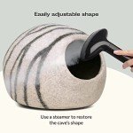 Cozy Merino Wool Cat Cave Bed - Light Grey