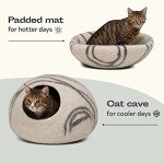 Cozy Merino Wool Cat Cave Bed - Light Grey