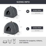 Cozy Fluffy Cat Cave Bed Tent - Dark Grey