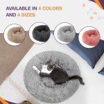 Cozy Fluffy Donut Cat Bed - Light Grey