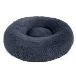 Washable Fluffy Cat Donut Bed - Grey 50x50cm