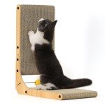L-Shaped Cat Scratching Board with Toy