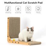 L-Shaped Cat Scratching Board with Toy