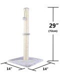 Stylish 29" Tall Cat Scratching Post Grey