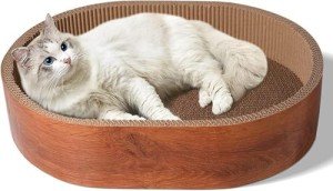 ComSaf Oval Cat Scratching Bed and Lounge Pad