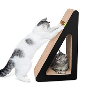 Aibuddy Incline Cat Scratcher Bed with Toy