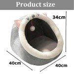 Cozy Semi-Enclosed Cat Igloo Bed with Cushion