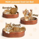 ComSaf Oval Cat Scratching Bed and Lounge Pad