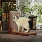 L-Shaped Cat Scratching Board with Toy
