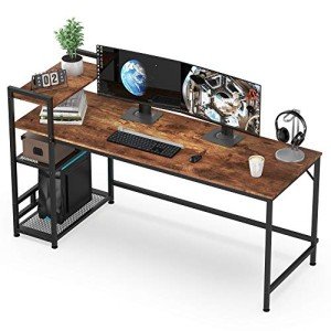 HOMIDEC 160x60cm Computer Desk with Bookshelf