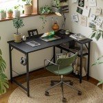 L-Shaped Gaming Desk with Power Outlets and Shelves