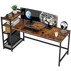 HOMIDEC 160x60cm Computer Desk with Bookshelf