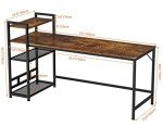 HOMIDEC 160x60cm Computer Desk with Bookshelf