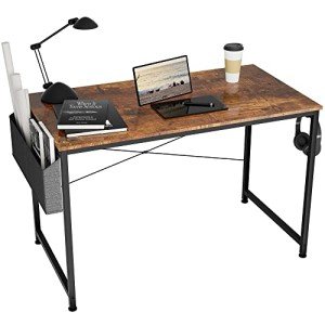 Modern Writing Desk with Storage Bag and Hook