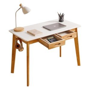 Aibiju Small Wood Computer Desk with Drawer
