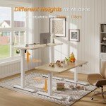 Flamaker Height Adjustable Electric Standing Desk - Beige