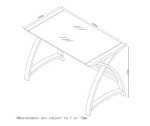 Jual Helsinki Curved Walnut and Black Glass Desk